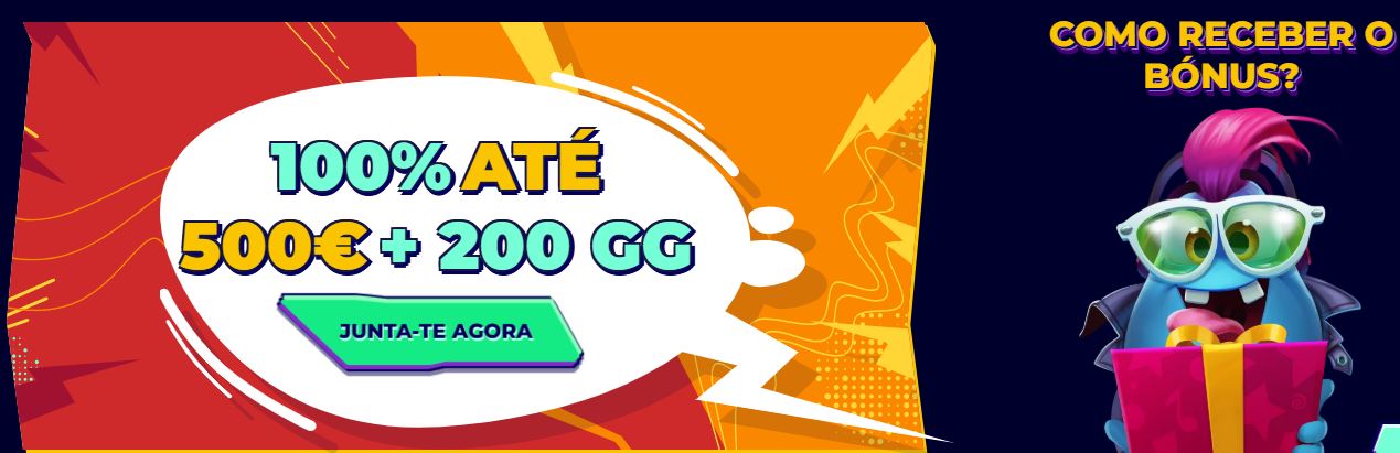 Receba até quinhentos euros mais duzentas rodadas grátis no bônus de boas vindas