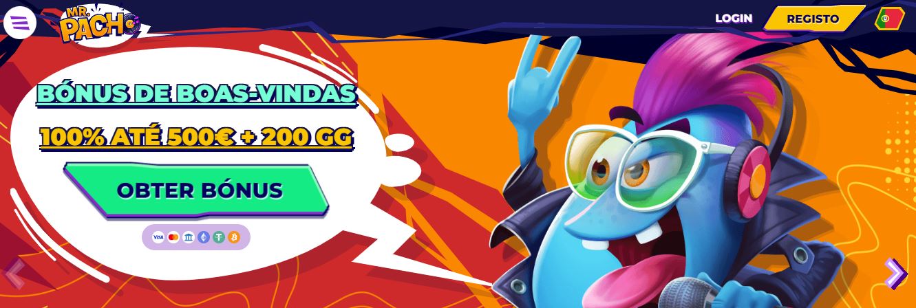 Registre nova conta no Mr Pach e receba quinhentos euros mais duzentas rodadas grátis
